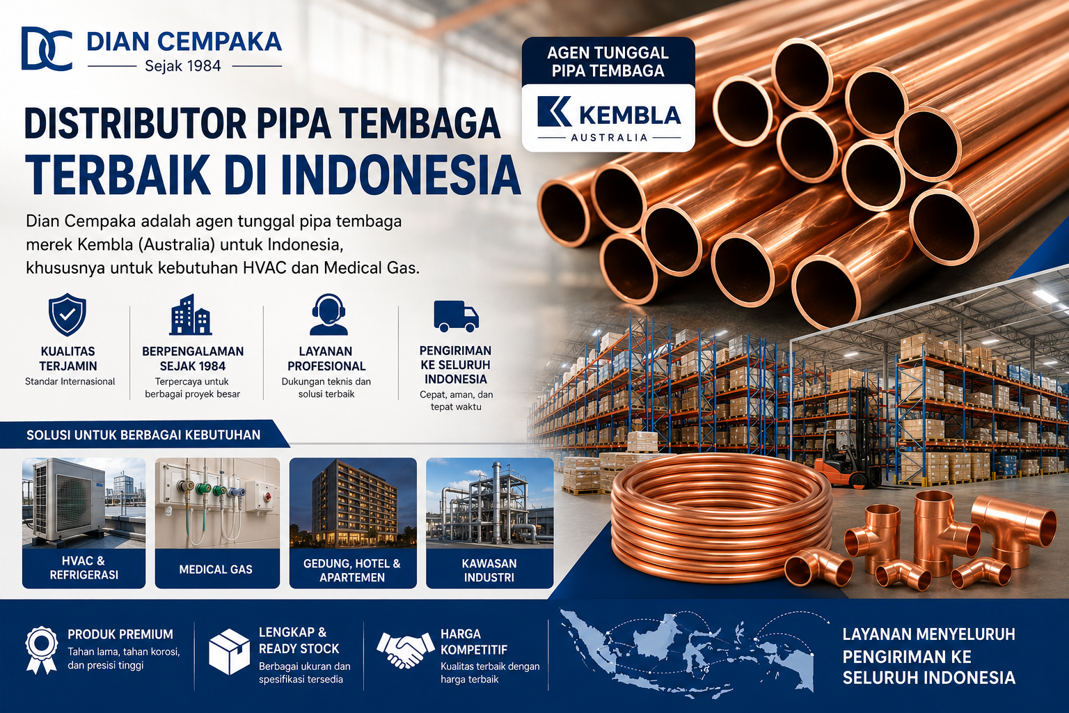Mengapa Memilih Dian Cempaka sebagai Distributor Pipa Tembaga Terbaik di Indonesia?